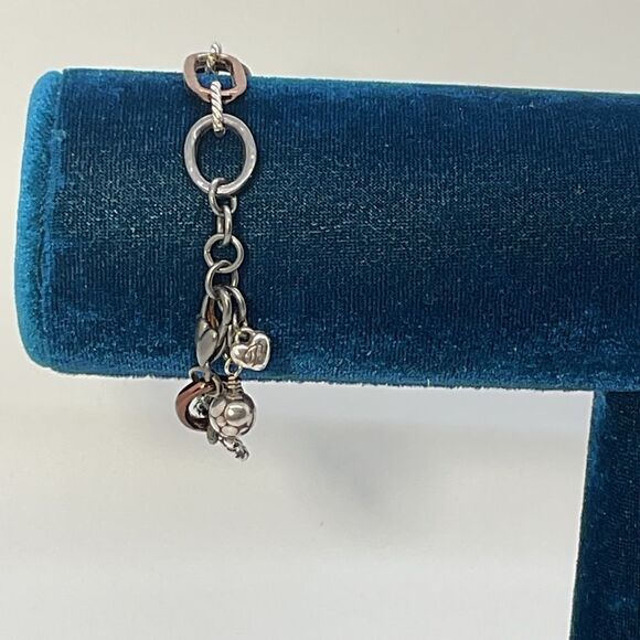 Brighton Open Link Silver, gunmetal and Copper colored Chain Link Bracelet - Picture 3 of 5